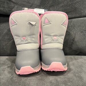 Carter’s Gray and Pink Cat Face Boots